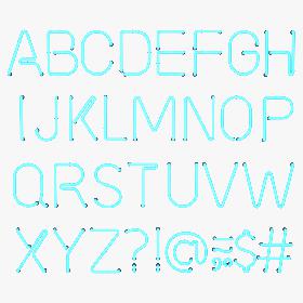 Neon Letters Alphabet 3D model